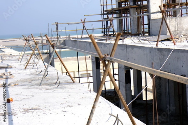 Obraz safety railing on the roof slab to avoid any kind of accident