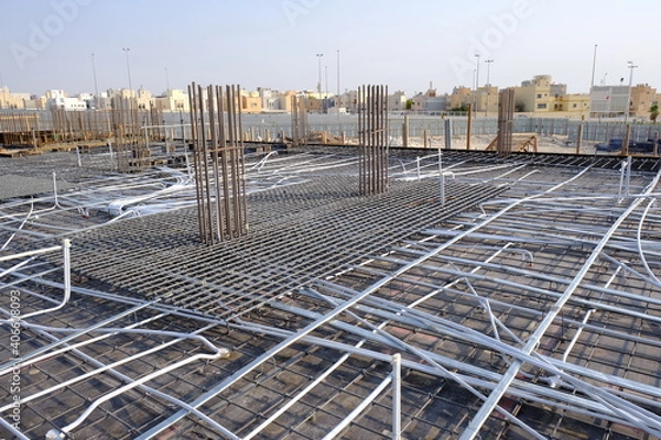 Obraz construction site in the city ready for concrete