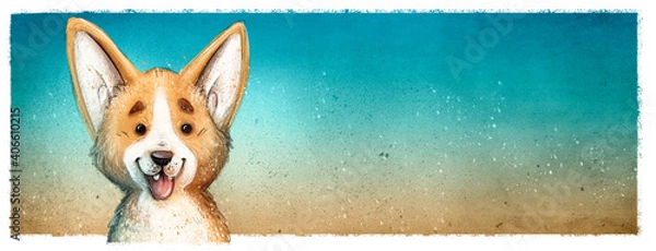 Obraz Big eared dog face