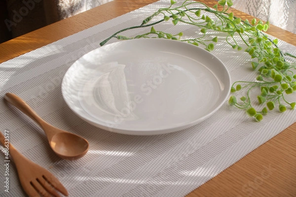 Obraz からの皿と食事セット