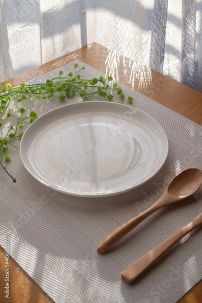 Obraz からの皿と食事セット