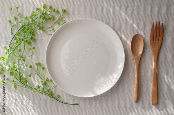 Obraz からの皿と食事セット