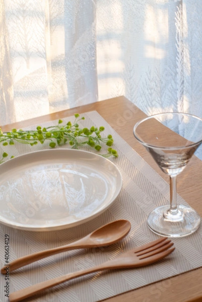 Obraz からの皿と食事セット