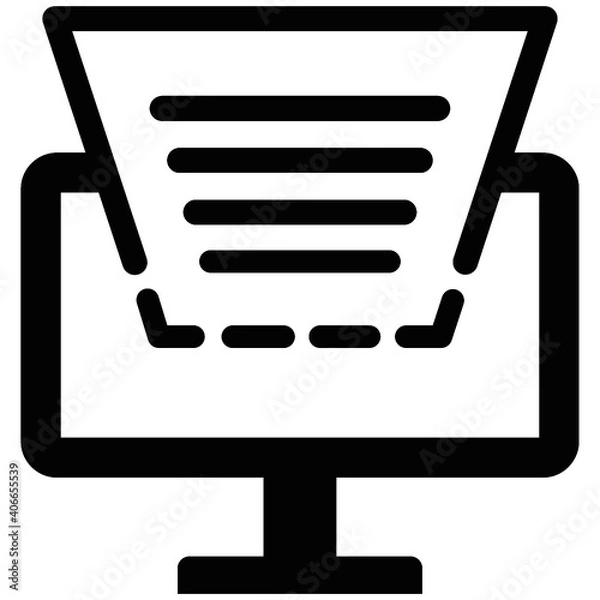 Obraz Pictogramme ordinateur / dématérialisation / numériser document 