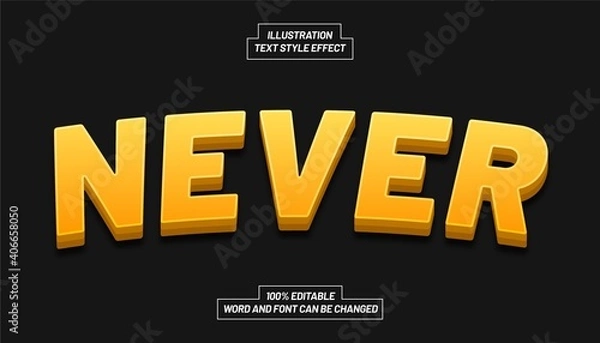 Obraz Never Text Style Effect
