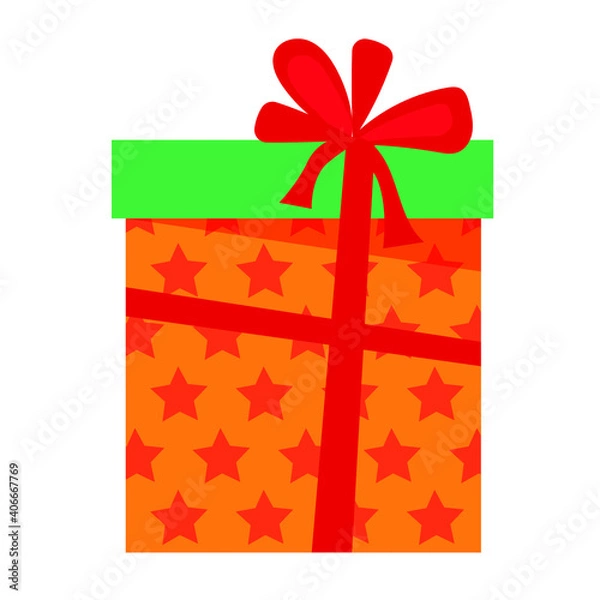 Fototapeta Gift box with bows and ribbons. Vector illustration. gift box birthday present with different pattern. vector illustration 10 eps