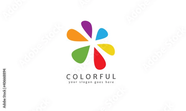 Fototapeta Colorful flower logo design template