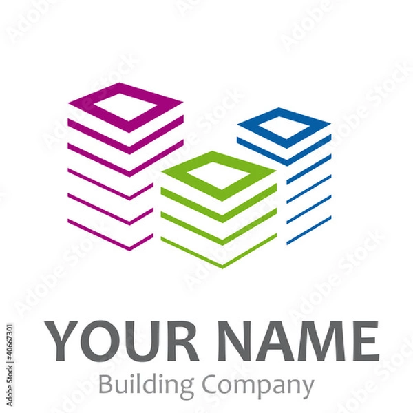 Fototapeta Logo property developer, house and city # Vector