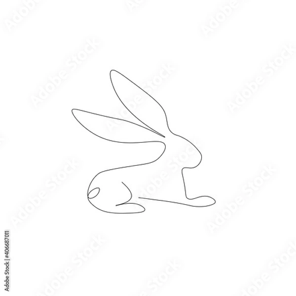 Fototapeta Easter bunny drawing, vector illustration