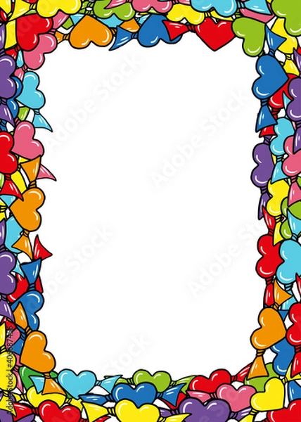 Obraz Greeting card template with candy hearts