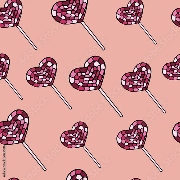 Obraz Seamless vector pattern with color lollypops