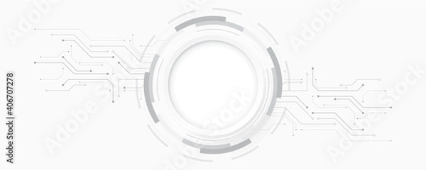 Fototapeta Abstract technology background circle geometry decoration, science and technology white background