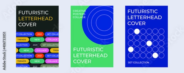Fototapeta Deconstructed postmodern inspired artwork of vector abstract symbols with bold geometric shapes, useful for web background, poster art design, magazine front page, hi-tech print, cover artwork.
