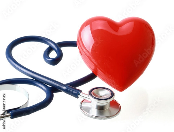 Fototapeta A stethoscope in the shape of a heart