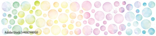 Fototapeta Vector set of rainbow watercolor circles. 水彩のベクター円形セット 
