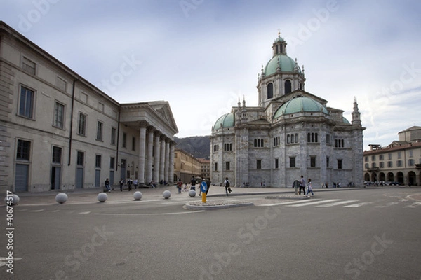 Obraz piazza Verdi e duomo di Como