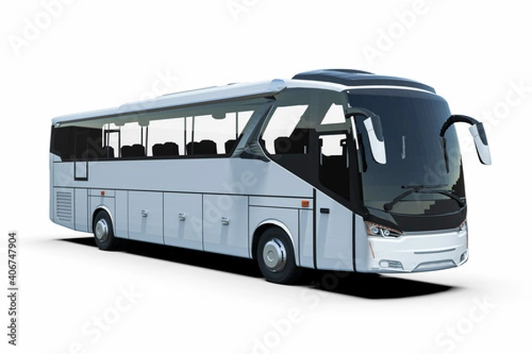 Fototapeta 3D render representing a fleet of buses / a fleet of buses