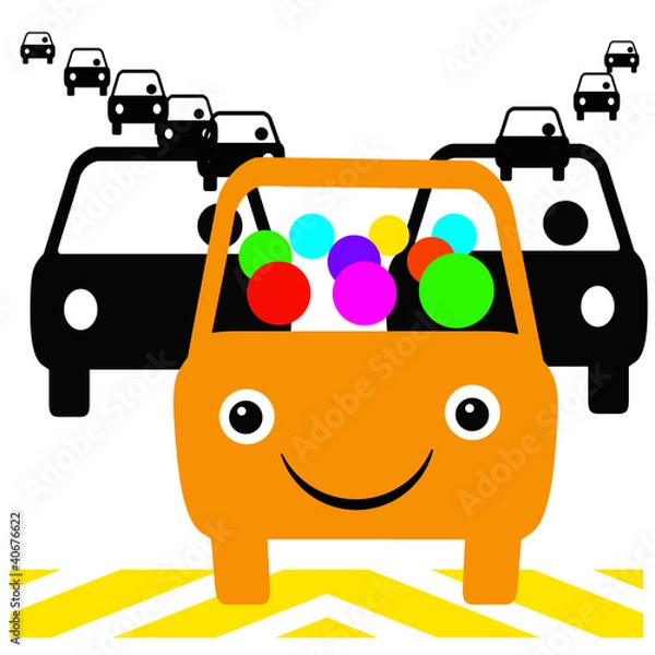 Obraz colorful carpool