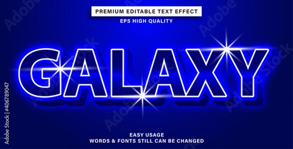 Fototapeta editable text effect galaxy