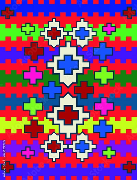 Fototapeta traditional throw rug pattern and carpet design fabric fashion style vintage retro anatolian design