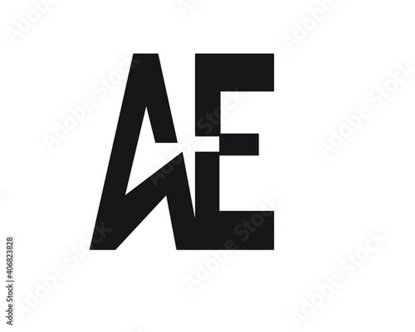 Obraz a and e creative logo designs and logo letters and initials 