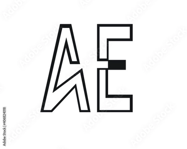 Obraz a and e creative logo designs and logo letters and initials 