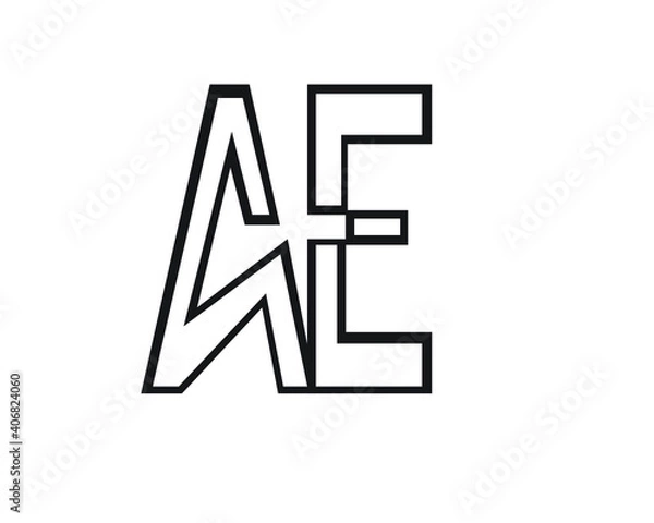 Obraz a and e creative logo designs and logo letters and initials 