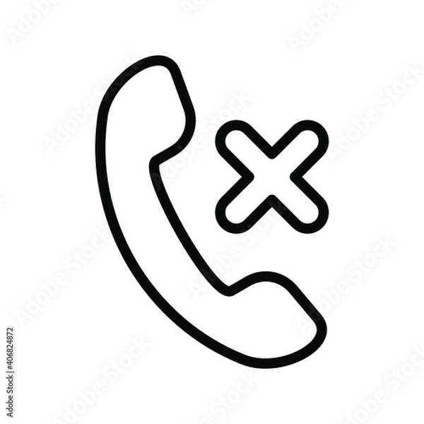 Fototapeta Missed call icon for web and mobile