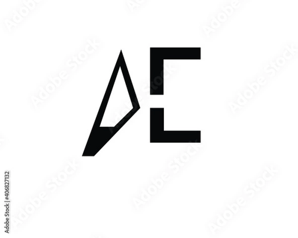 Obraz a and e creative logo designs and logo letters and initials 