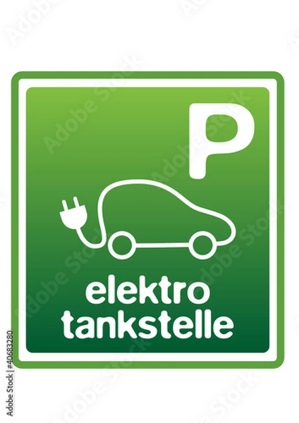 Obraz elektro tankstelle schild
