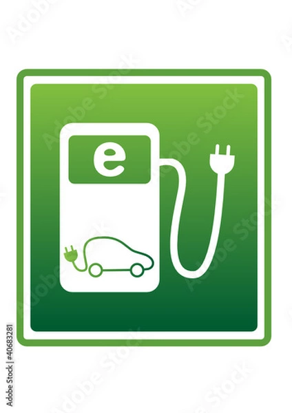 Obraz elektro tankstelle schild