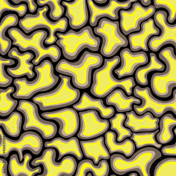 Fototapeta Seamless abstract pattern with yellow, grey, black colour.