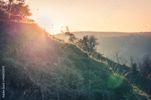 Obraz Coucher de soleil dans le Cézallier