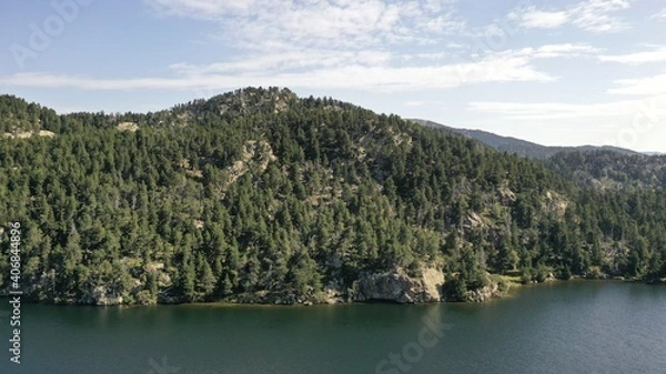 Fototapeta vue aérienne du massif du Carlit et des lacs des Bouillouses