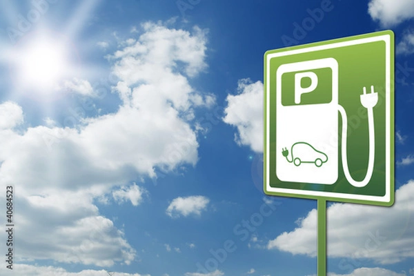 Obraz elektro tankstelle schild