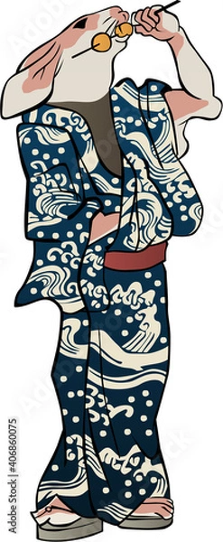 Obraz 浮世絵　うさぎ男　その2