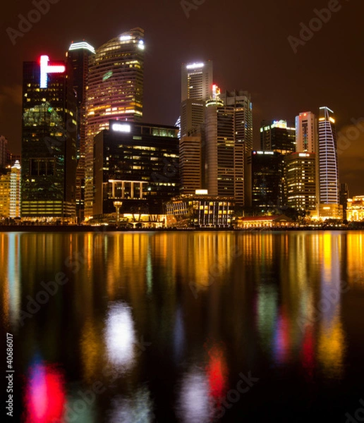 Fototapeta A view of Singapore in the night time