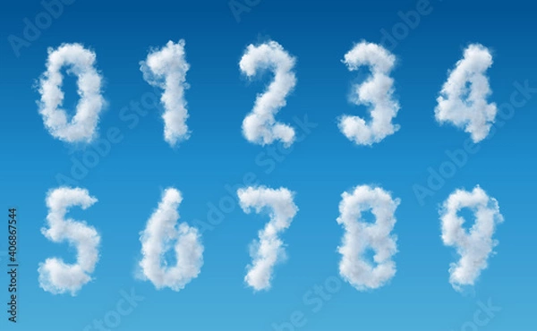Obraz cloud numbers in blue sky