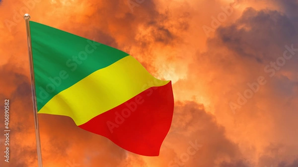 Fototapeta Congo flag on pole