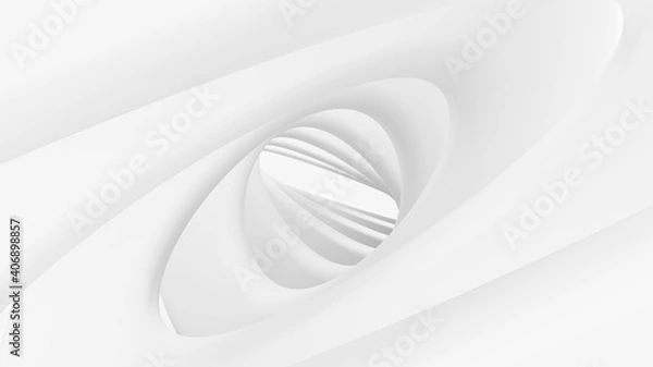 Obraz Minimalistic abstract light background. Spiraling tunnel. 3d render.