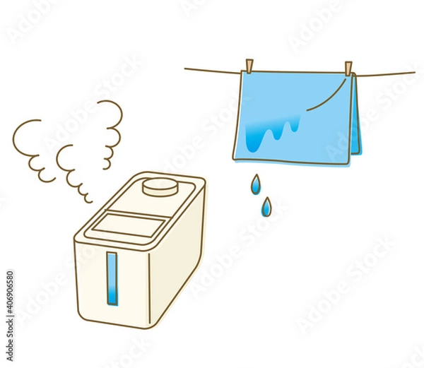 Obraz 加湿をしている様子のイラスト
