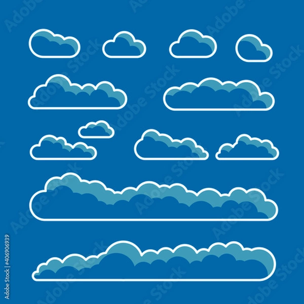 Fototapeta Set of Clouds. Simple and modern.