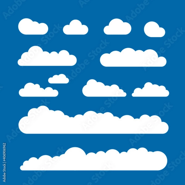 Fototapeta Set of Clouds. Simple and modern.