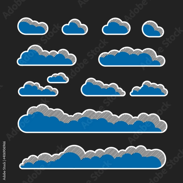 Fototapeta Set of Clouds. Simple and modern.