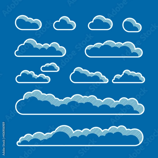 Fototapeta Set of Clouds. Simple and modern.