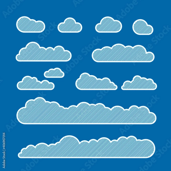Fototapeta Set of Clouds. Simple and modern.