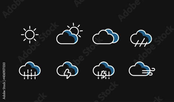 Fototapeta Set of Weather. Simple and modern.