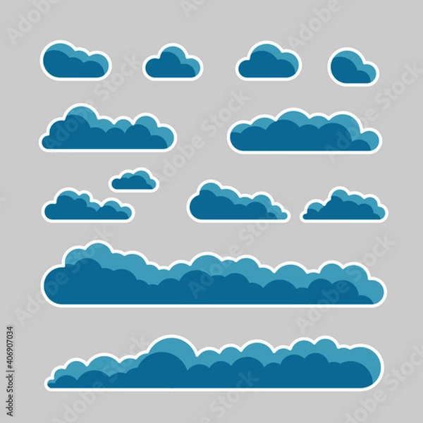 Fototapeta Set of Clouds. Simple and modern.