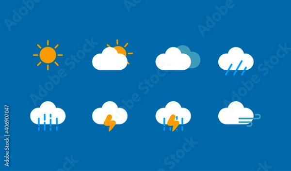 Fototapeta Set of Weather. Simple and modern.