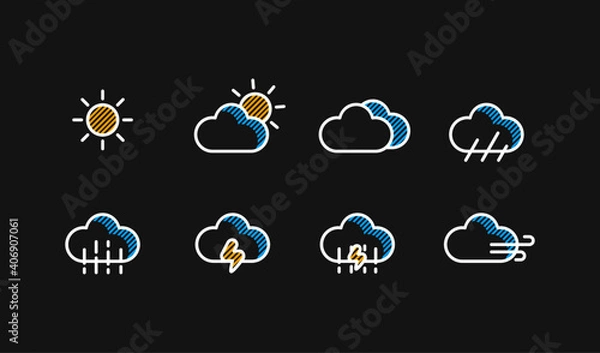 Fototapeta Set of Weather. Simple and modern.